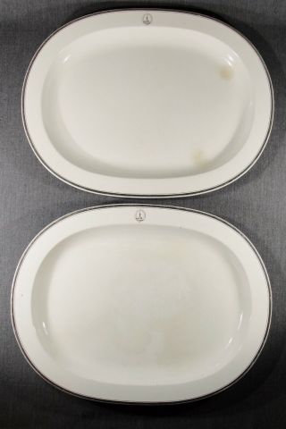 Pair Antique English Wedgwood Only 20,  " Creamware Platters Armorial Pre 1860