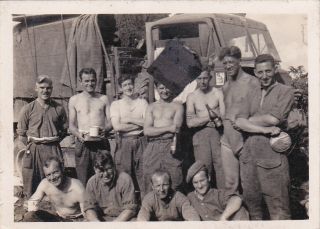 British Army WW2,  British Truck,  Captured Flag.  Orig Photo. 3