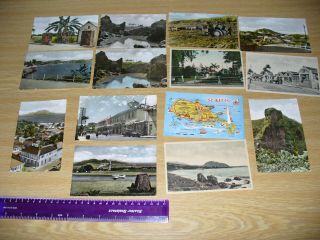 Fourteen Vintage Postcards - British West Indies - St Kitts Etc - All Shown.