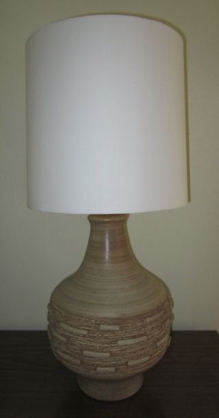 Mid Century Modern Very Large Scale David Cressey Brutalist Pottery Table Lamp