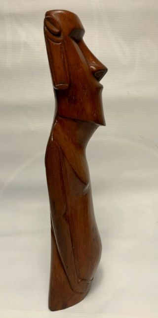 Vintage Moai Hand Carved Easter island Wood Statue Rapa Nui Pacific Art Figure 4