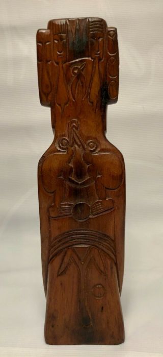 Vintage Moai Hand Carved Easter island Wood Statue Rapa Nui Pacific Art Figure 5