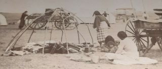 Cabinet photo of Native American Indians in a camp Great Plains area.  4.  25 
