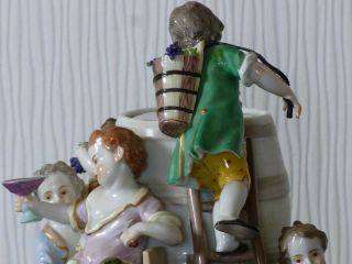Antique Meissen Ceramic Figural Group of Five Children Harvesting Grape 19c. 6