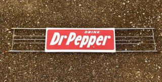 Vintage Dr Pepper Door Push Sign Htf W/ Expandable Chrome Wire Ends