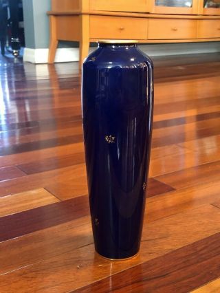 1900 Unique Rare French Sevres Gilt Gold & Cobalt Blue Vase 5