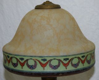 Antique Art Deco Bellova Boudoir Table Lamp Signed Base & Shade 1135 Acid Etched 4