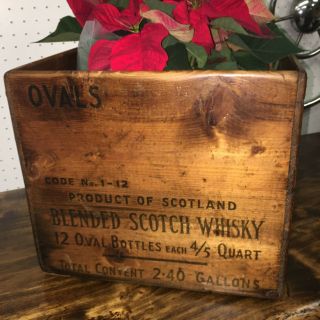White Horse Cellar Distillers Scotch Whiskey Wood Box Crate Christmas Barware 2