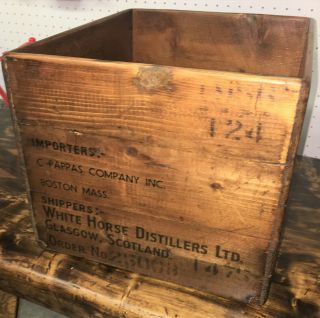 White Horse Cellar Distillers Scotch Whiskey Wood Box Crate Christmas Barware 3