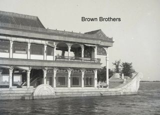 1900s Historic China Marble Boat Summer Palace Glass Photo Camera Negative Bb