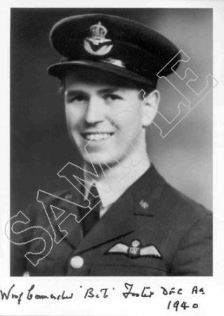 Spbb27 Wwii Ww2 Bob Raf Hurricane Battle Of Britain Ace Foster Signed Photo