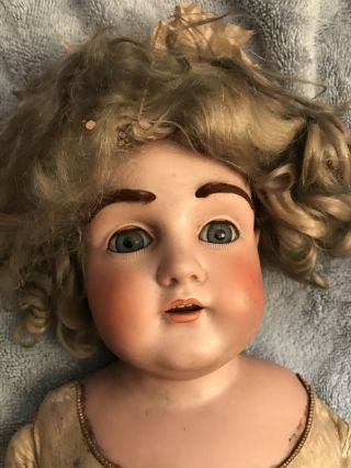 25” Antique Kestner Bisque Doll Germany 195 12 Dep Leather Body Eyebrows Teeth