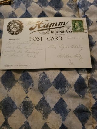 Vintage Theo Hamms Brewing Company Postcard 1912 St Paul Minnesota Beer