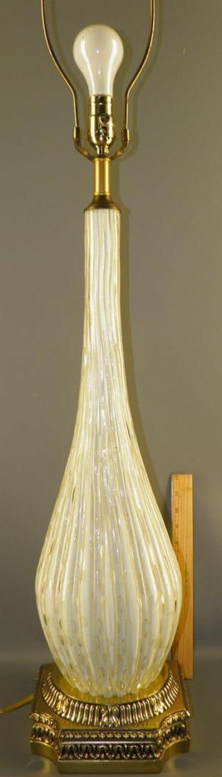 Mid Century Modern Holywood Regency Murano Barovier & Toso Art Glass Table Lamp