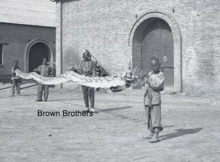 1900s Historic China Children W/dragon Kite Glass Photo Camera Negative Bb