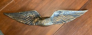 Large Vintage Or Antique Solid Bronze Wall - Mounted Eagle