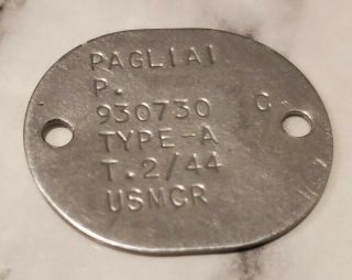 Ww2 United States Marine Corps Reseve Dog Tag - Usmc T.  2/44 Wwii With Photos
