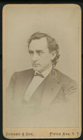 Vintage Actor: Edwin Booth Cdv Photograph Brother Of John Wilkes Booth C.  1860s