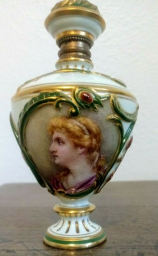 Coalport Antique 19th C Fragonard Perfume Scent Bottle Pitkin & Brown Chicago