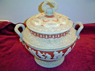 Antique Villeroy & Boch Mettlach Germany Porcelain Punch Bowl W/ Lid