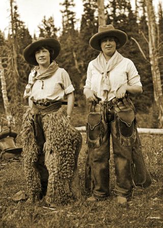 1920 Cowgirls In Chaps Vintage/ Old Photo 5 " X 7 " Reprint