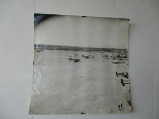 Wwii Army Air Force Photo Air Field Base B25 And P38 Aircraft Panorama Shot Ww2