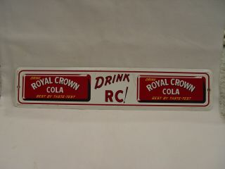 Vintage Royal Crown Cola Drink Rc Painted Metal Advertising Soda Sign