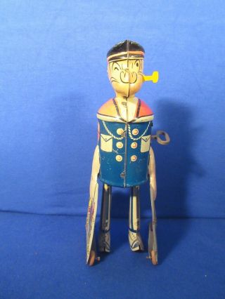 Vintage Marx Popeye With Parrots Tin Wind - Up