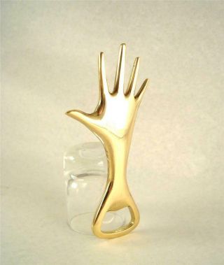 Stylish Carl Aubock Bottle Opener Hand Brass Hagenauer Bronze Era 1950s