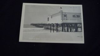 Vintage 1950 Real Photo Postcard San Clemente,  Ca Pier & Boat Club Building