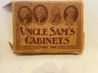 Antique Vintage Political President Washington Uncle Sams Cabinets Cards Deck