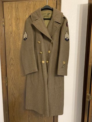 Rare 1941 Vintage Ww2 Us Army Wool Overcoat Coat Jacket Military Clothes W/pic
