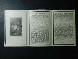 Ww2 German Death Card; Uffz Panzergrenadier Regt,  Kia Aug 1944 In Italy.  - - 893