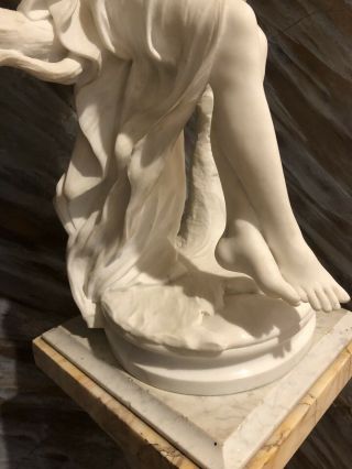 French 19th Century White Carrara Marble Statue of Lady 4