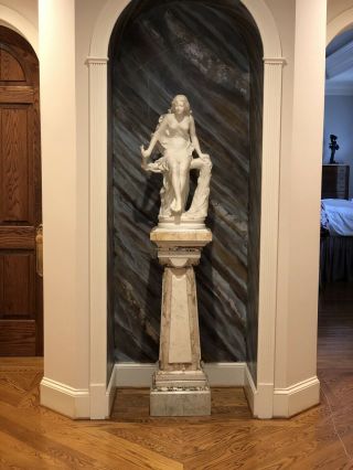 French 19th Century White Carrara Marble Statue of Lady 5