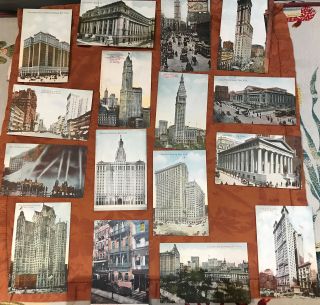 Set Of 16 Vintage York City Post Cards Success Postal Card Company,  Unposted