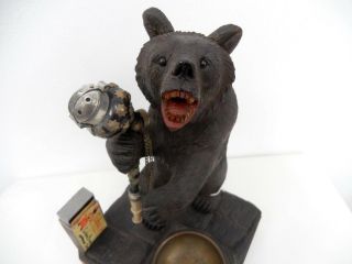 Antique Swiss Brienz Black Forest Hand Carved Bear Hige 10,  5 Inch