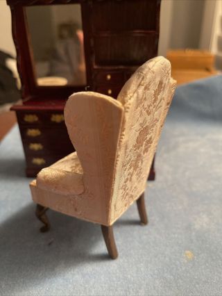 Miniature Doll House Wingback Arm Chair By Artisan Nancy Belt 3