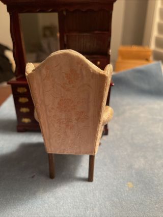 Miniature Doll House Wingback Arm Chair By Artisan Nancy Belt 4