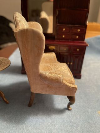 Miniature Doll House Wingback Arm Chair By Artisan Nancy Belt 5