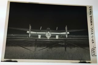 Rc430 Ww2 Rcaf Camp Borden Lancaster Aircraft Airplane B&w Photo Negative 1948
