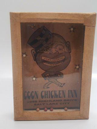 Vintage Coon Chicken Inn Black Americana Restaurant Table Top Game