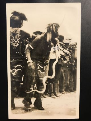 Native American Indian Hopi Snake Dance Rppc Vintage Old Real Photo Postcard