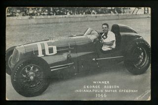 Car Auto Racing Vintage Postcard Indy 500 Indianapolis,  In 1946 Winner Robson
