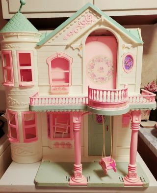 Vintage 1990s Mattel Barbie Victorian Dream House Dollhouse Foldable 2