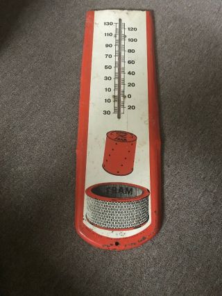 Vintage Fram Filter Service Thermometer Sign Gas Oil Service Station Soda Usa