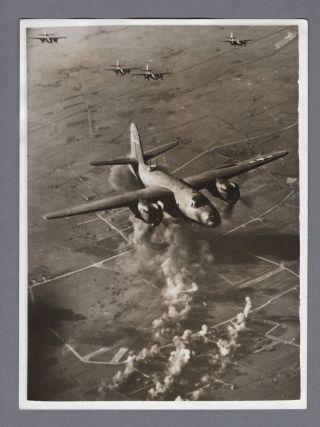 Martin B - 26 Marauder Leeuwarden Bombing 1944 Ww2 Official Press Photo