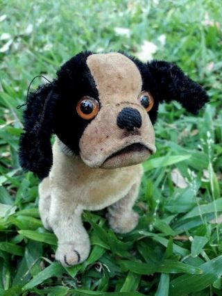 Early Rare Antique Vintage Schuco Yes No Straw Filled Dog 1920s