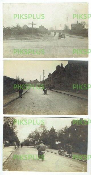Old Postcards Motorcycles Trials Walsall Area Staffs Real Photo Vintage C.  1910