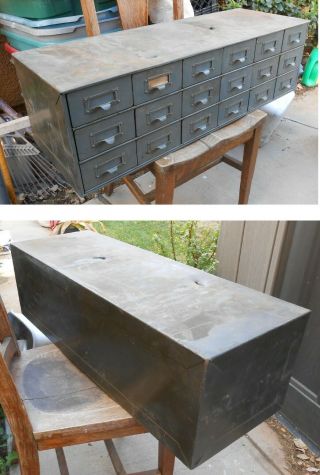 Vintage Lockheed Industrial Heavy Drawer Hardware Cabinet & Miscellaneous Metal